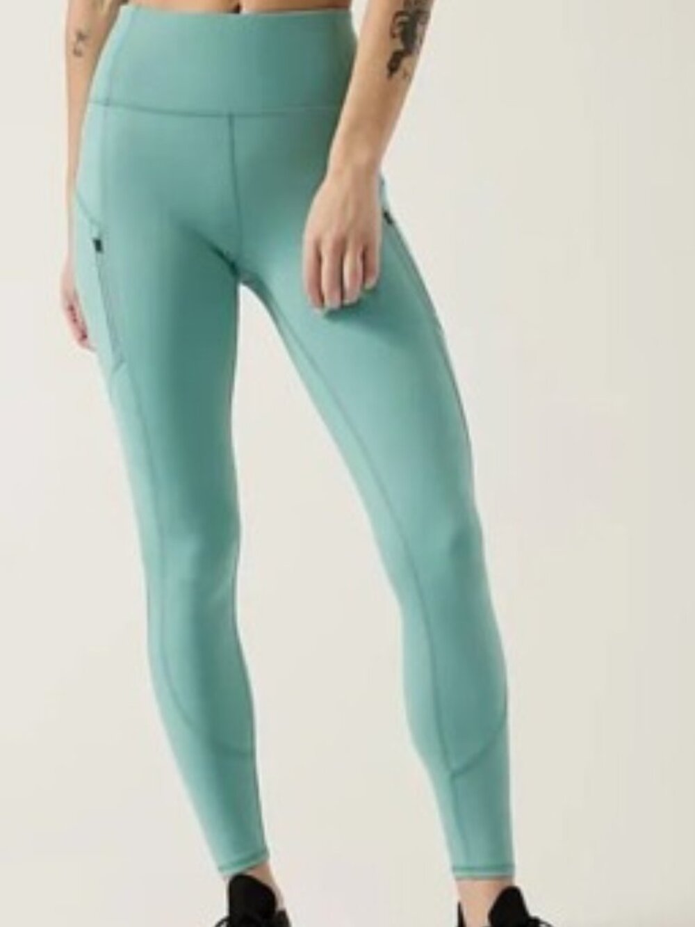 Athleta Rainier Tight Turquoise Size Small | Fleece-Lined Performance Leggings